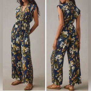 Farm Rio Hummingbird Floral Jumpsuit, Size S  (NWT)